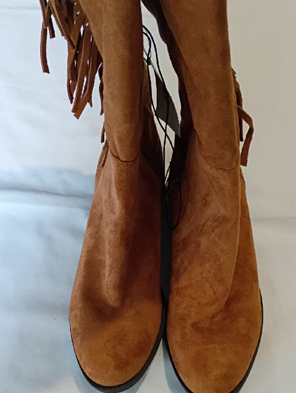 Mossimo Supply Co. Brown Fringe Over-the-Knee Boots Size 9. - Picture 3 of 7